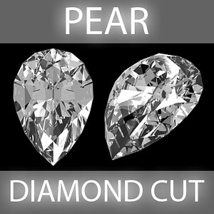 pear diamond cut 3d obj