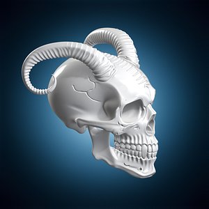 Gothic Skull Sculpture 3D Print Model 3D model