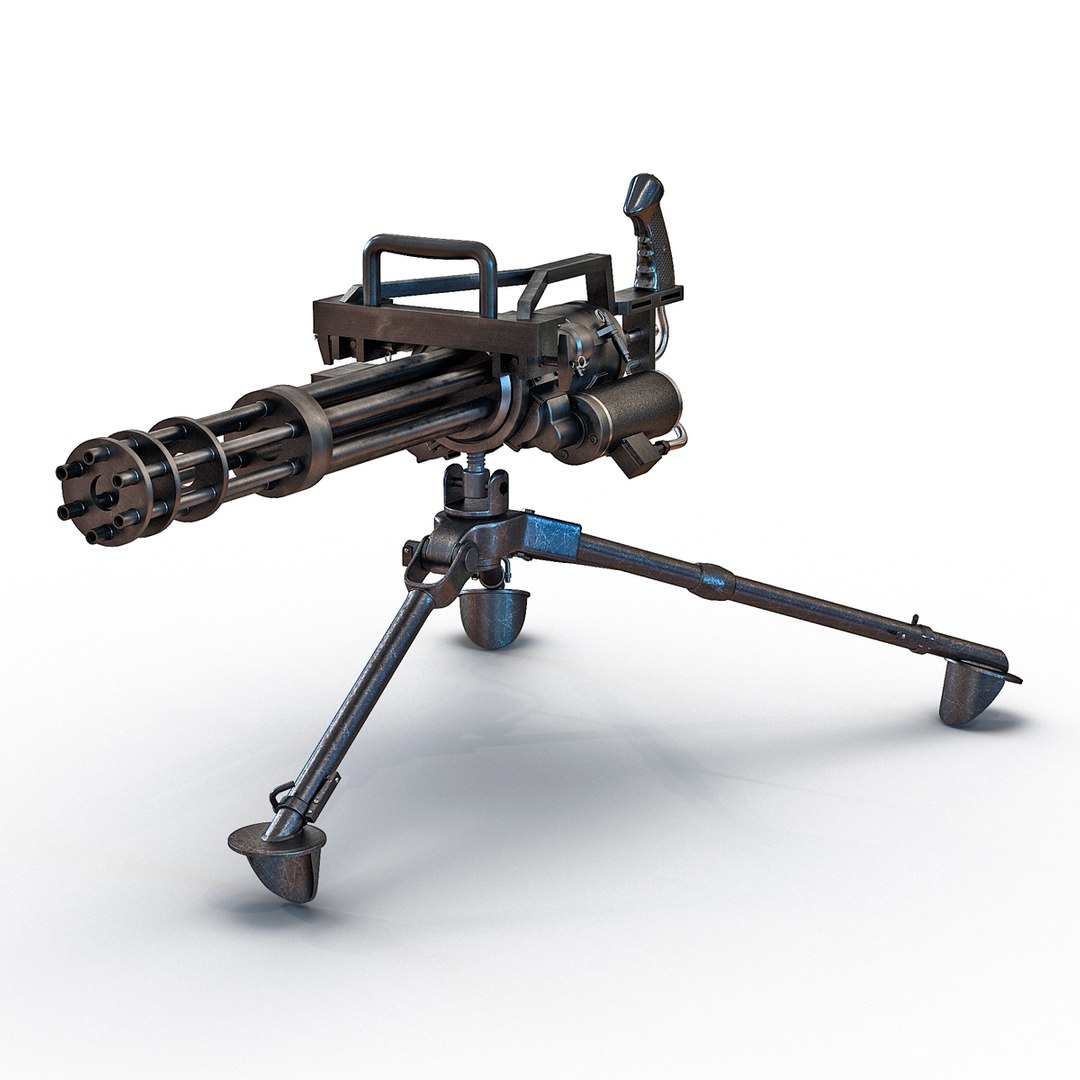 Minigun Tripod Mount 3D model preview