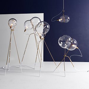 3D model Lighting With Bubbles Of Glass