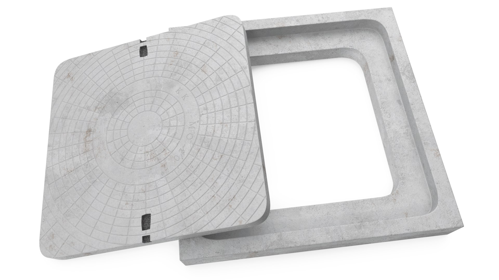Concrete Manhole Cover Square 3D model preview