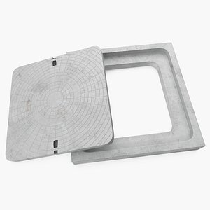 3D Concrete Manhole Cover Square