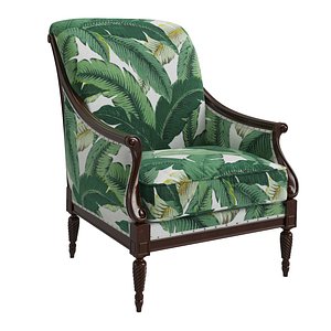 harwood accent chair palm leaf 3D