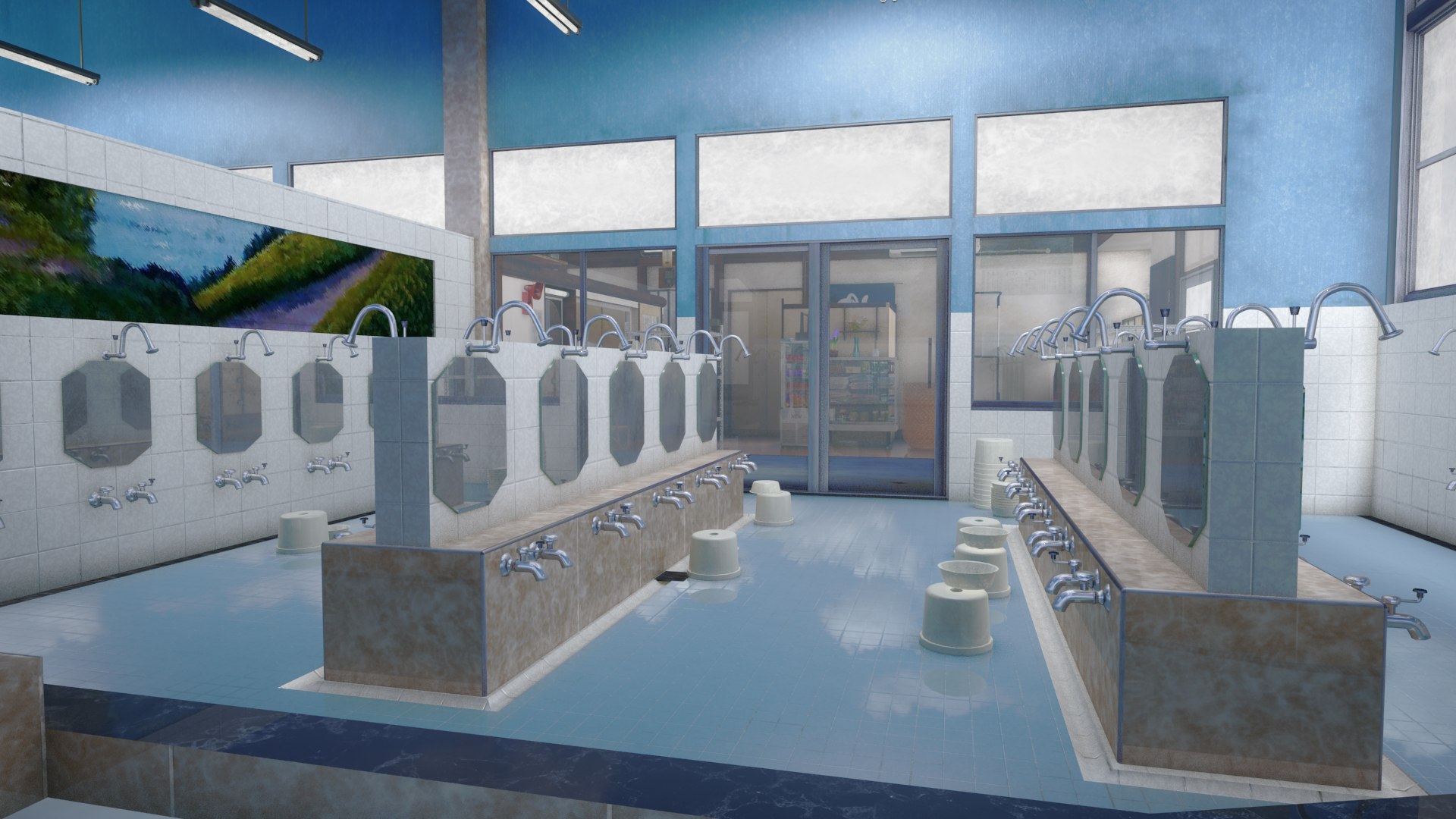 Japanese Bathhouse 3D Model TurboSquid 2295144
