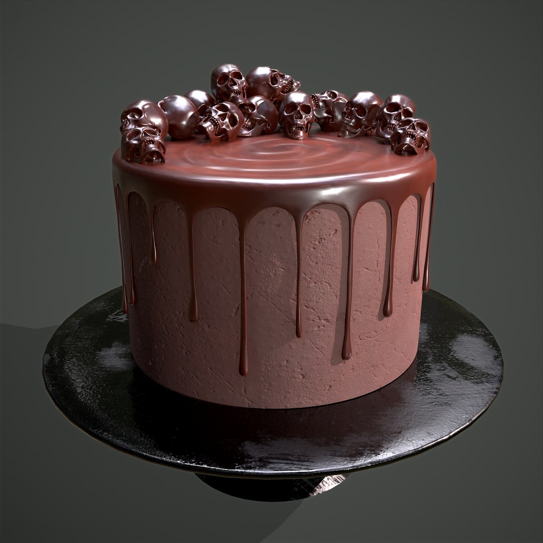 3D Chocolate Skulls Cake - TurboSquid 1806406