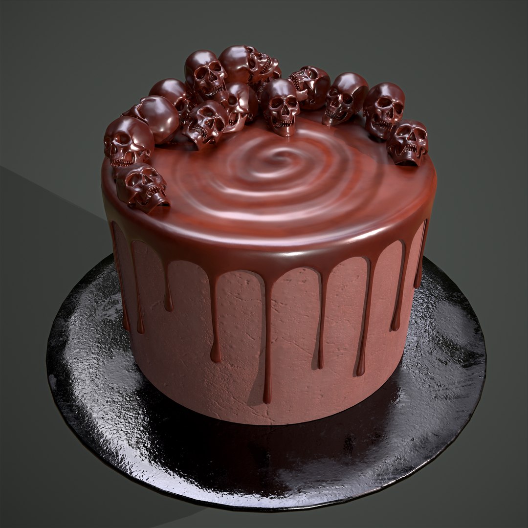 3D Chocolate Skulls Cake - TurboSquid 1806406