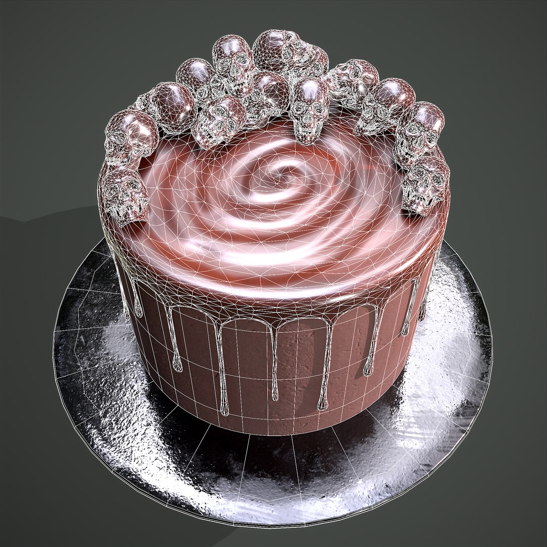3D Chocolate Skulls Cake - TurboSquid 1806406