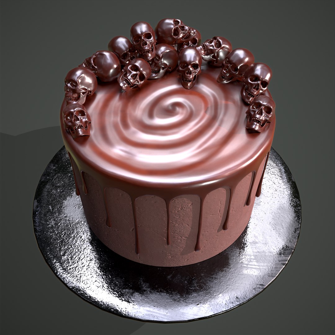 3D Chocolate Skulls Cake - TurboSquid 1806406