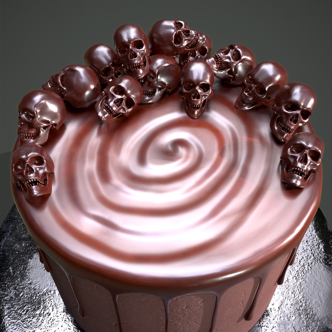 3D Chocolate Skulls Cake - TurboSquid 1806406