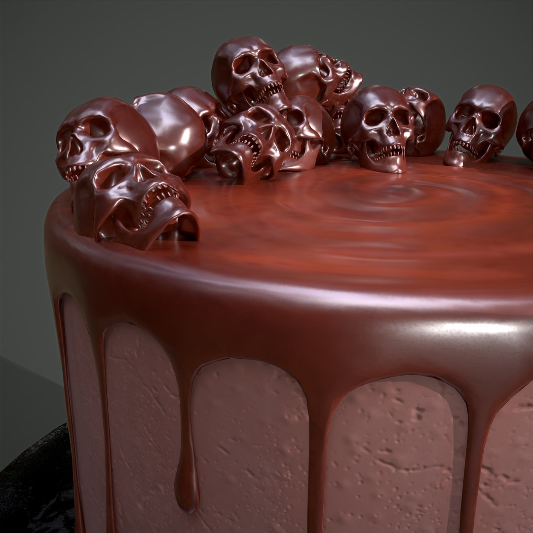 3D Chocolate Skulls Cake - TurboSquid 1806406