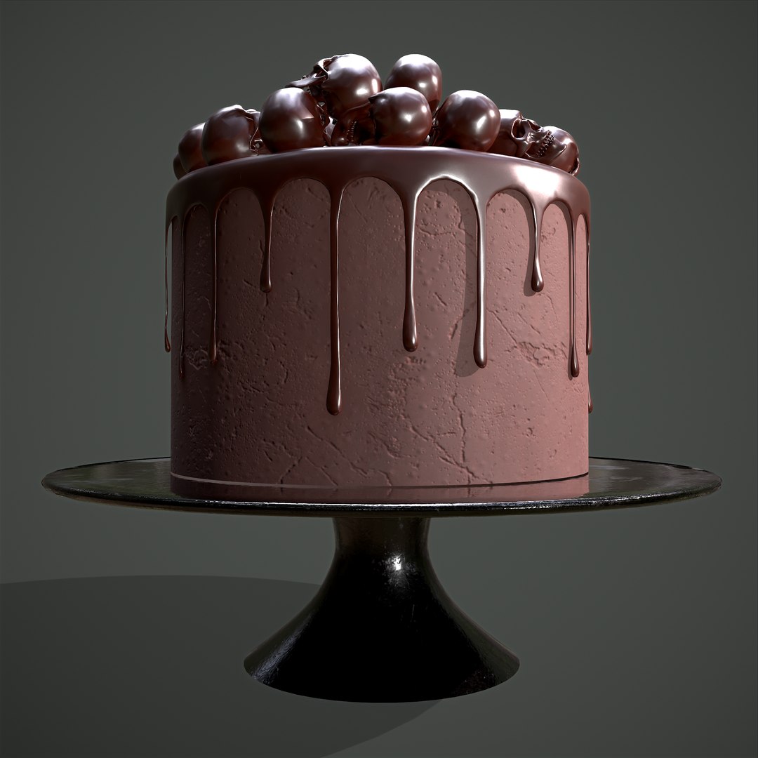 3D Chocolate Skulls Cake - TurboSquid 1806406