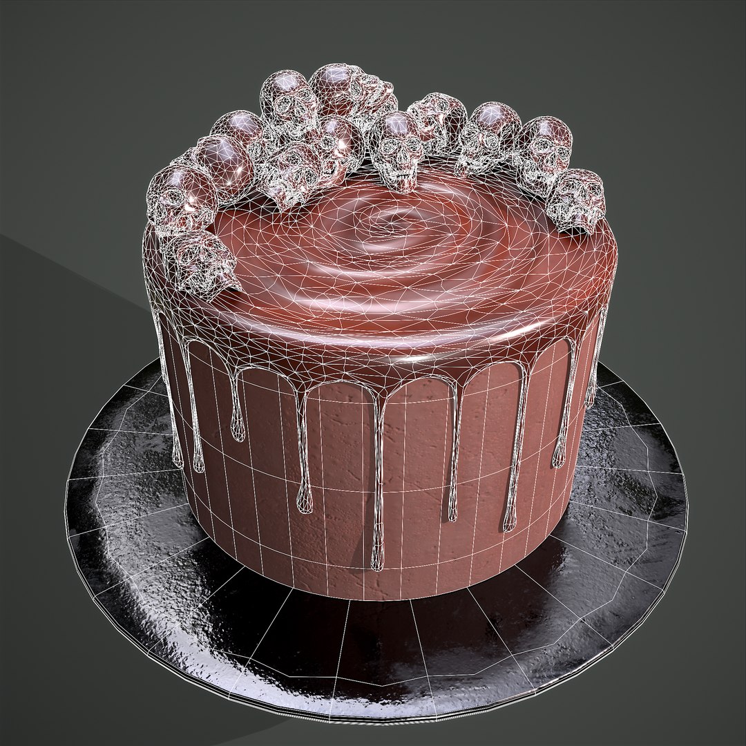 3D Chocolate Skulls Cake - TurboSquid 1806406