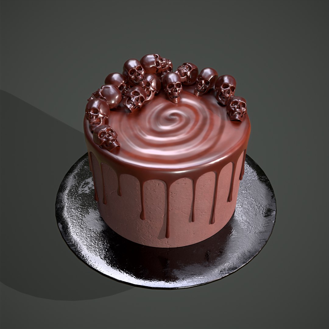 3D Chocolate Skulls Cake - TurboSquid 1806406