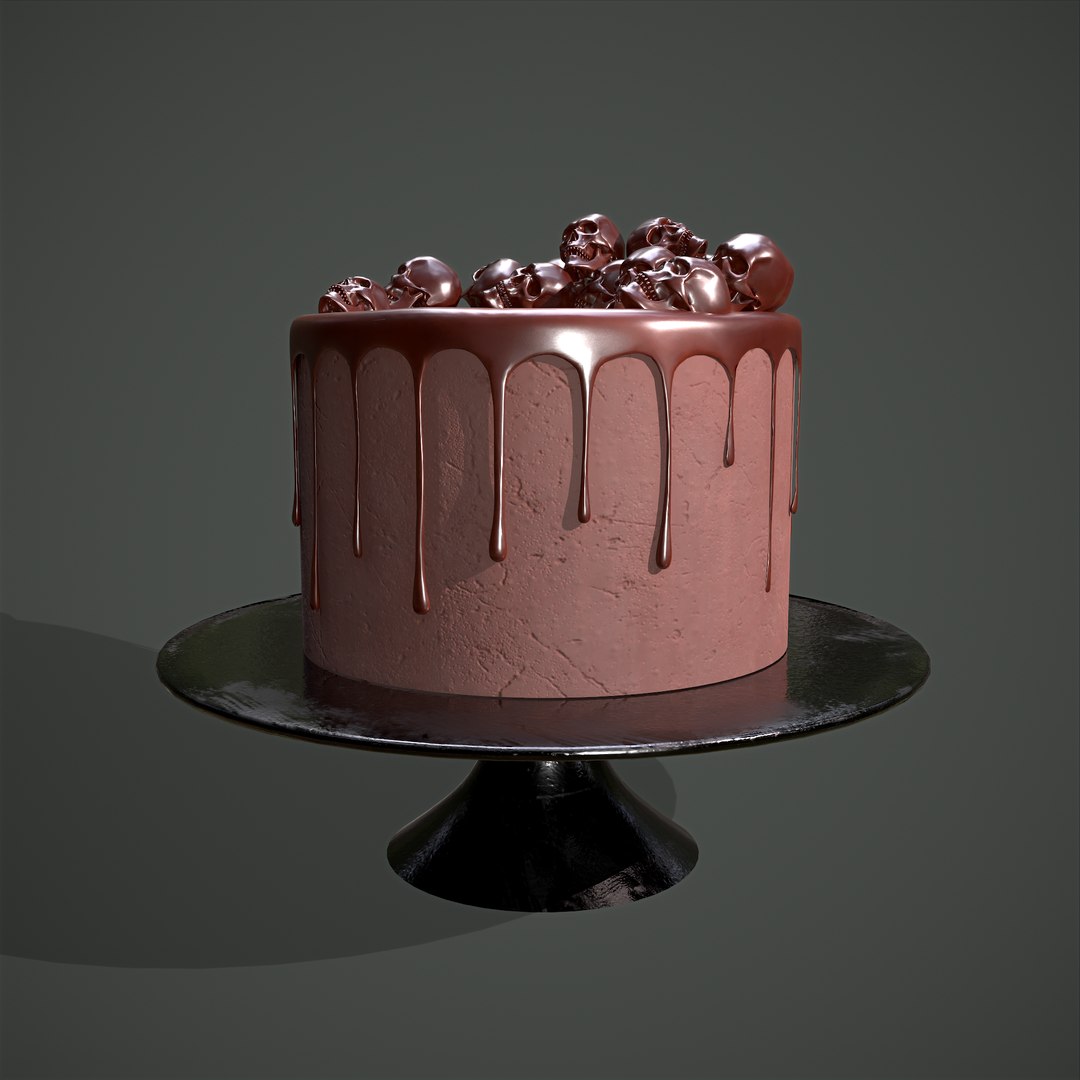 3D Chocolate Skulls Cake - TurboSquid 1806406