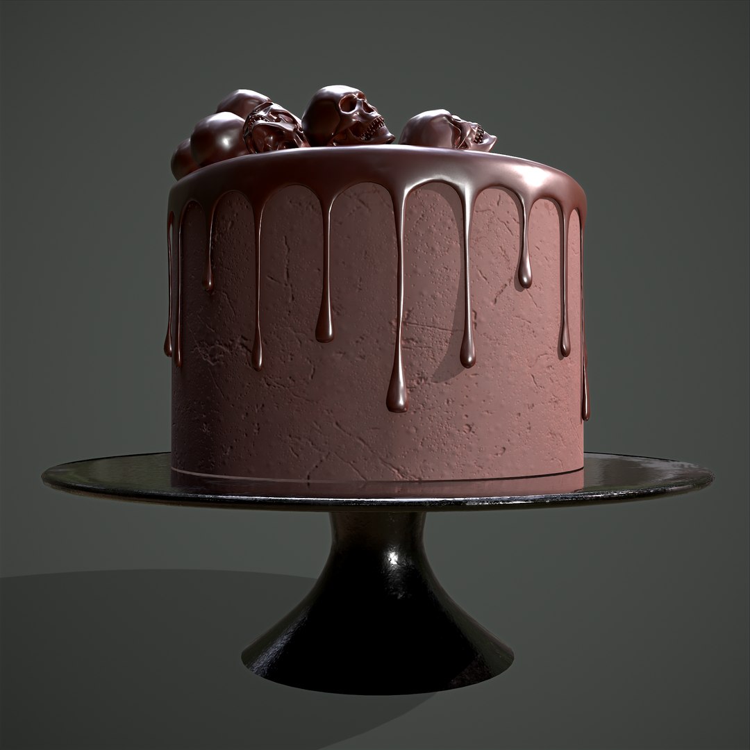 3D Chocolate Skulls Cake - TurboSquid 1806406