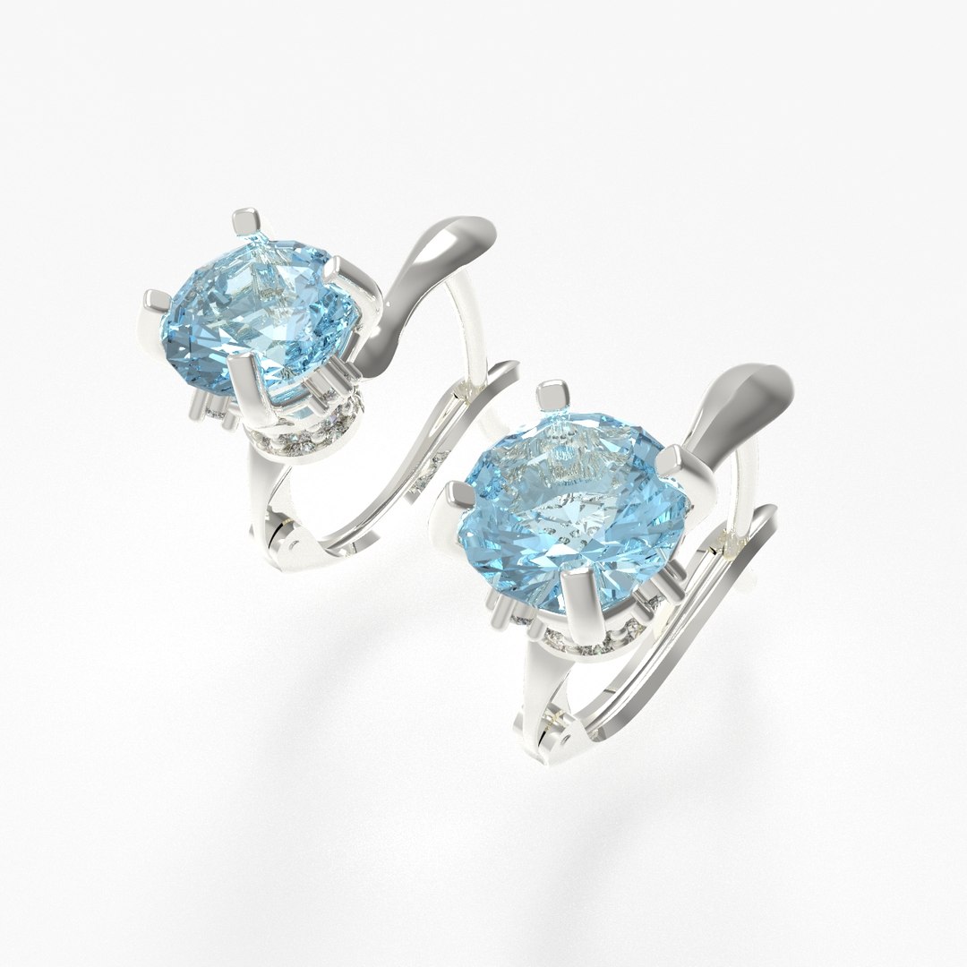 Diamond Earring 0001 Model - Turbosquid 1772476