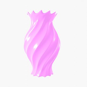 Vase porcelain pink 4 3D model