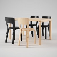 Artek Chair 66 Table 82B Artek Stool E60