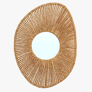 Big bathroom mirror in seagrass frame