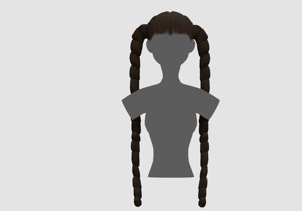 Pigtail Bun Hairstyle - 3D Model by nickianimations