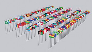 3D All World Countries Flags