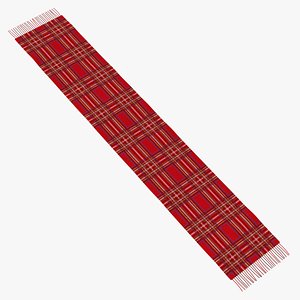 3D Red Check Cashmere Scarf