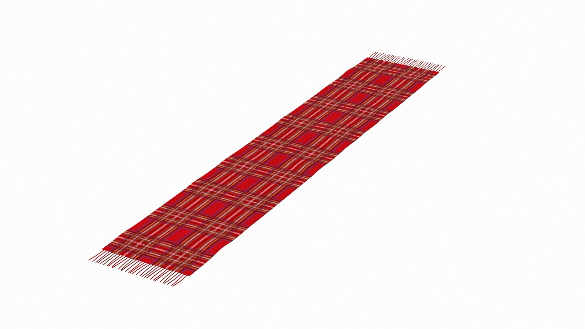 3D Red Check Cashmere Scarf - TurboSquid 2111850