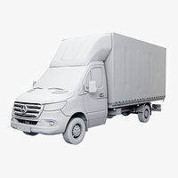 Mercedes Sprinter Curtain Side Tautliner Van 3D Model No Textures