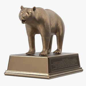 Bronze Bear Figurine on Stand