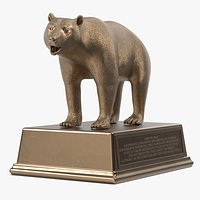 Bronze Bear Figurine on Stand