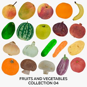 3D Fruits and Vegetables Collection 04 - 20 models RAW Scans