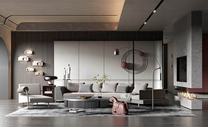 Living Room Interior Scene 10 3D