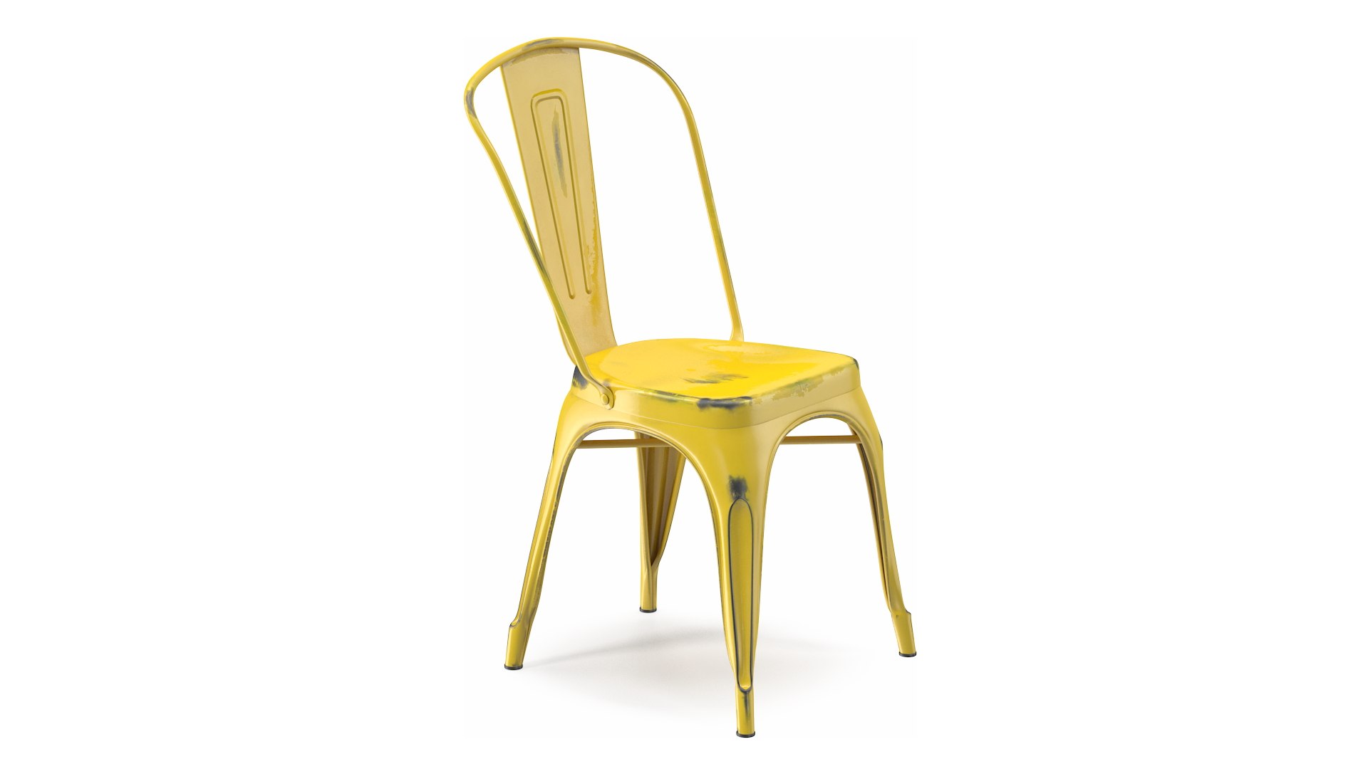 Yellow Stackable Chair 3D model preview