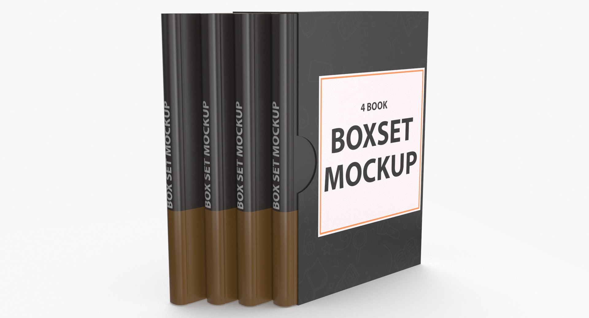 3D Model Paperback Book Box Type 02 Basic Poses Blank And Generic ...