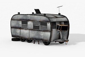 3D rust caravan trailer
