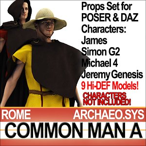 Props Set Poser Daz for Roman Common Man A