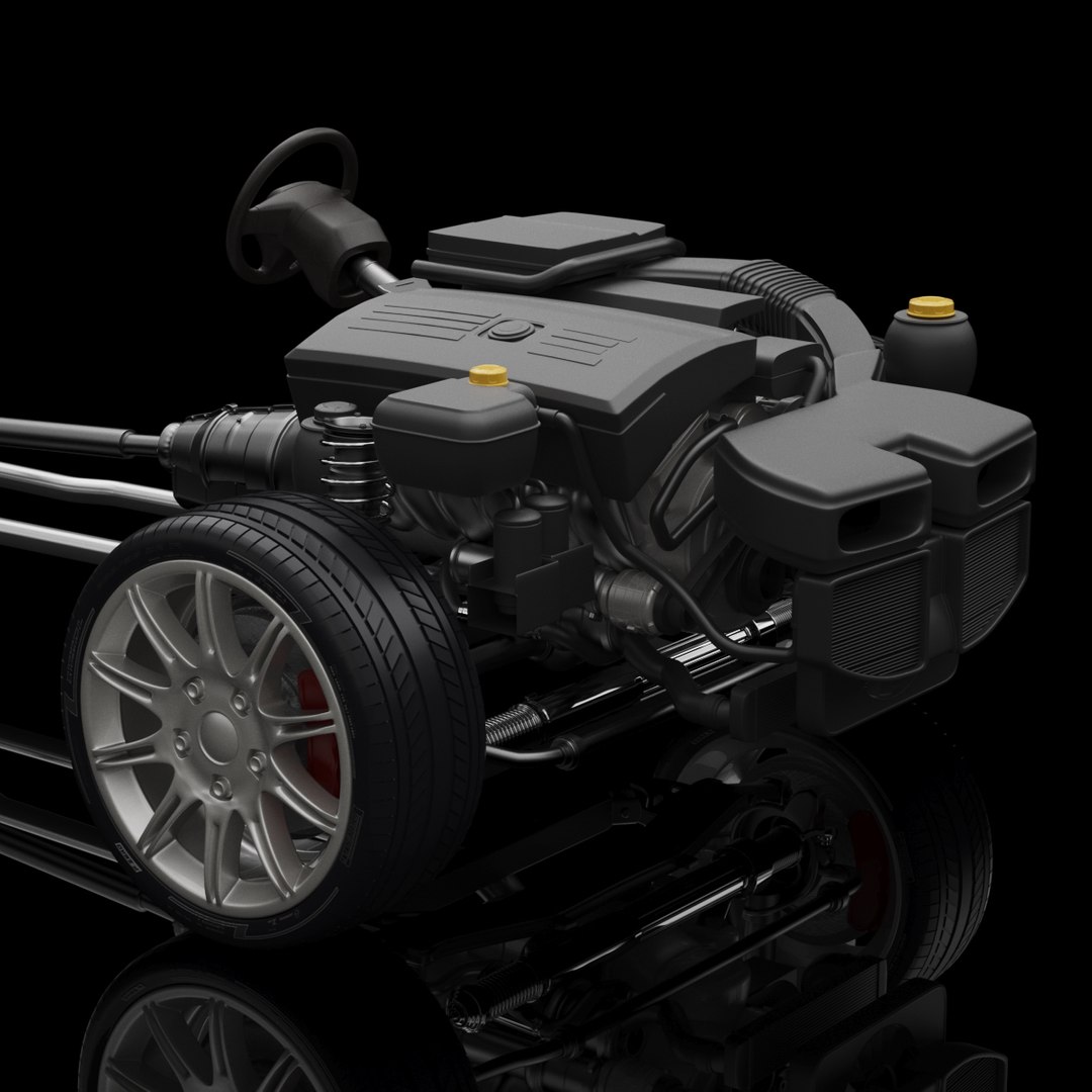 3d chassis engine model