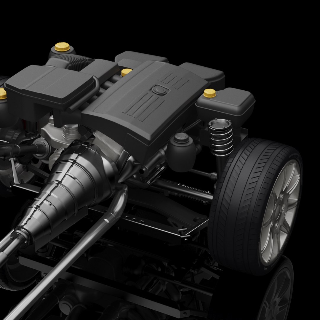 3d chassis engine model
