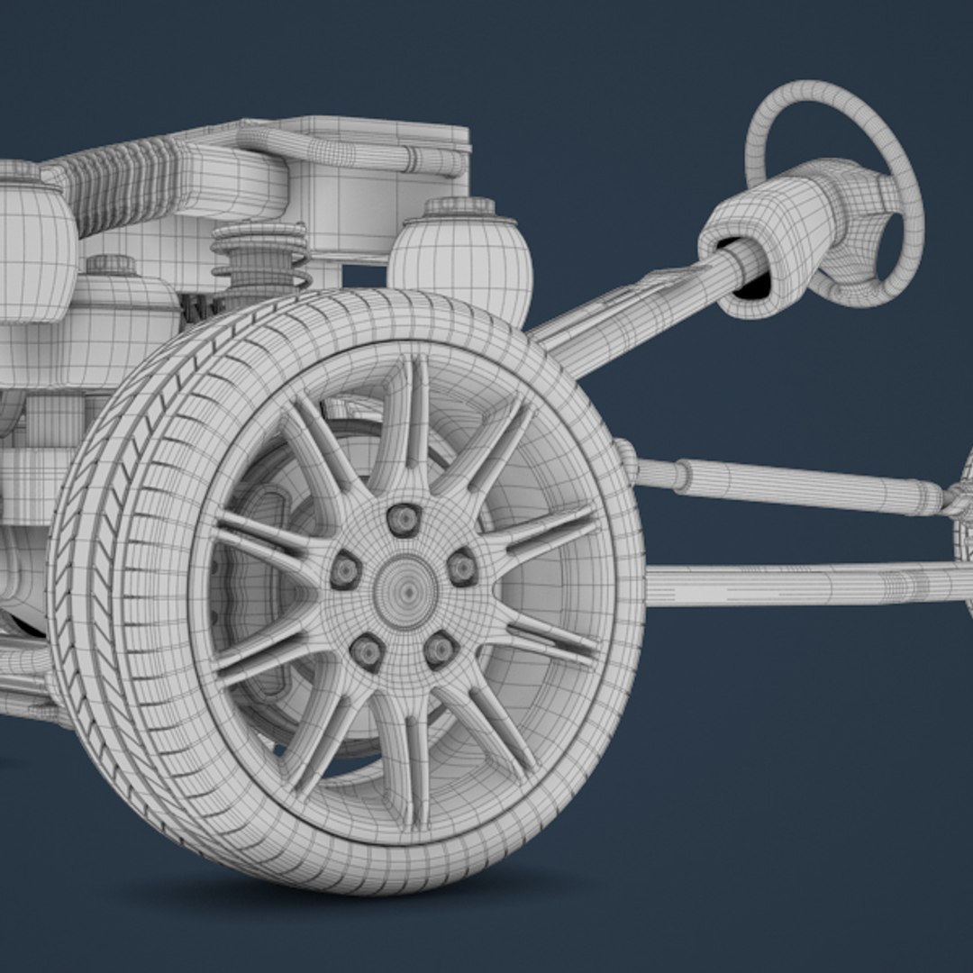 3d chassis engine model