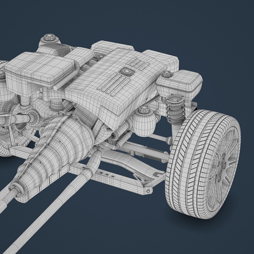 3d chassis engine model