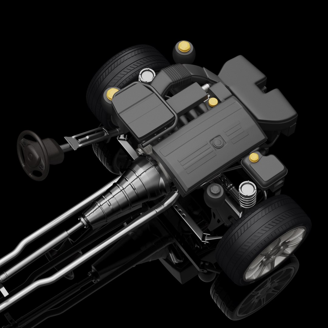 3d chassis engine model