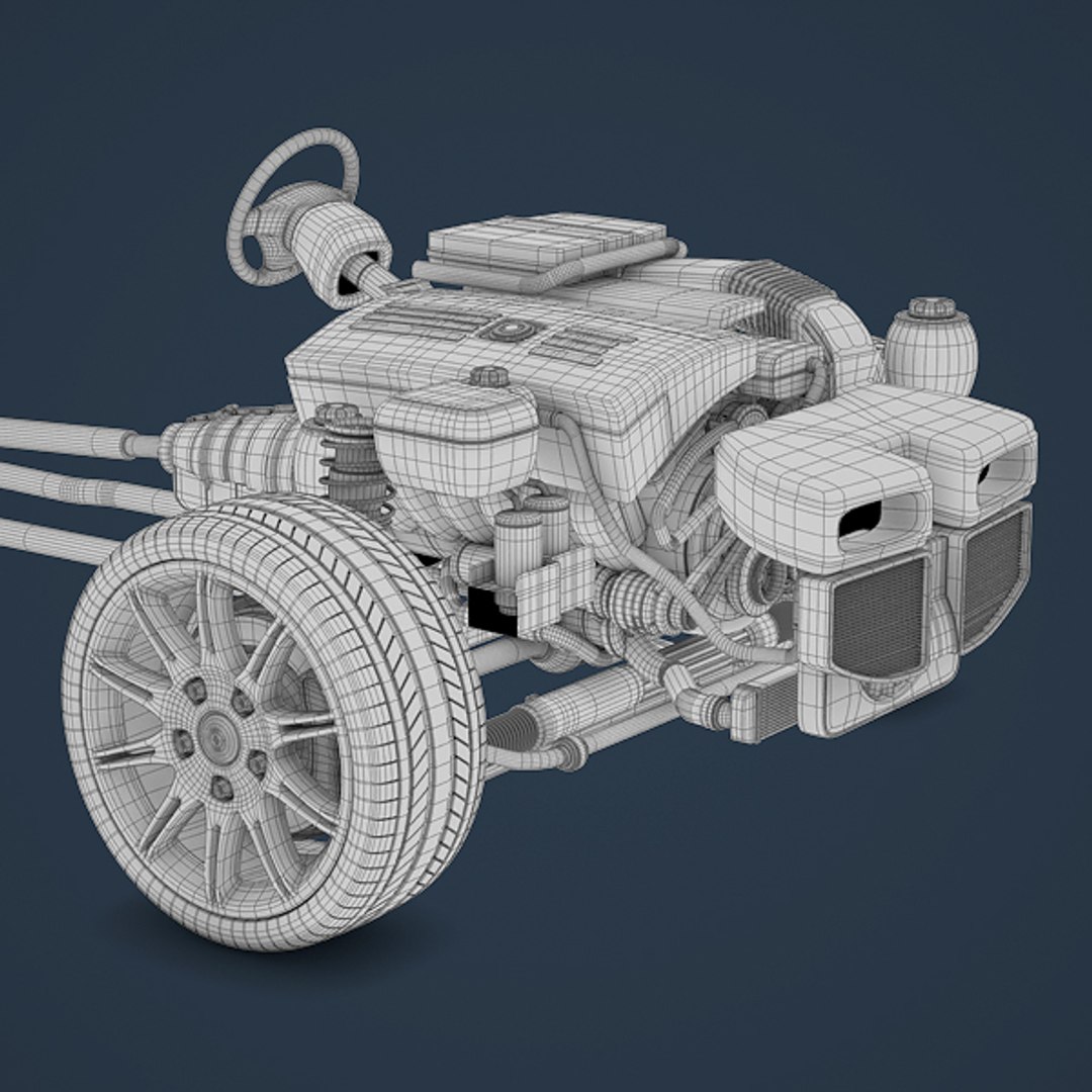 3d chassis engine model