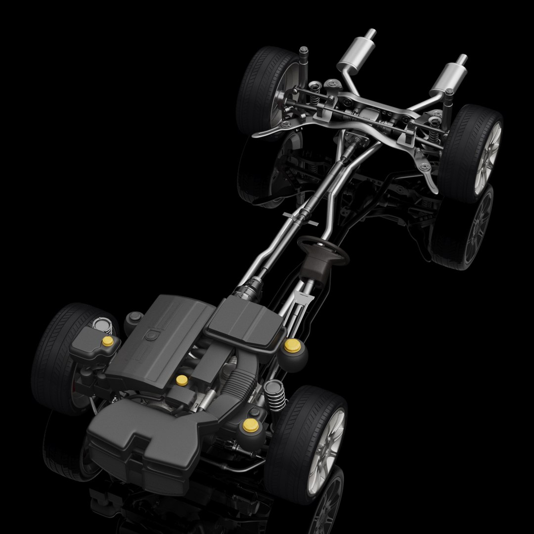 3d chassis engine model