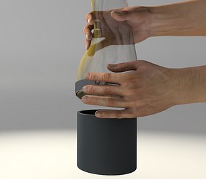 hands closing 3D model