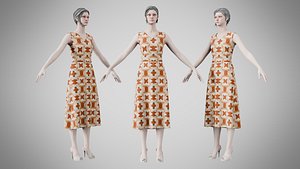 Dress 02 Warm Geometric Organic model