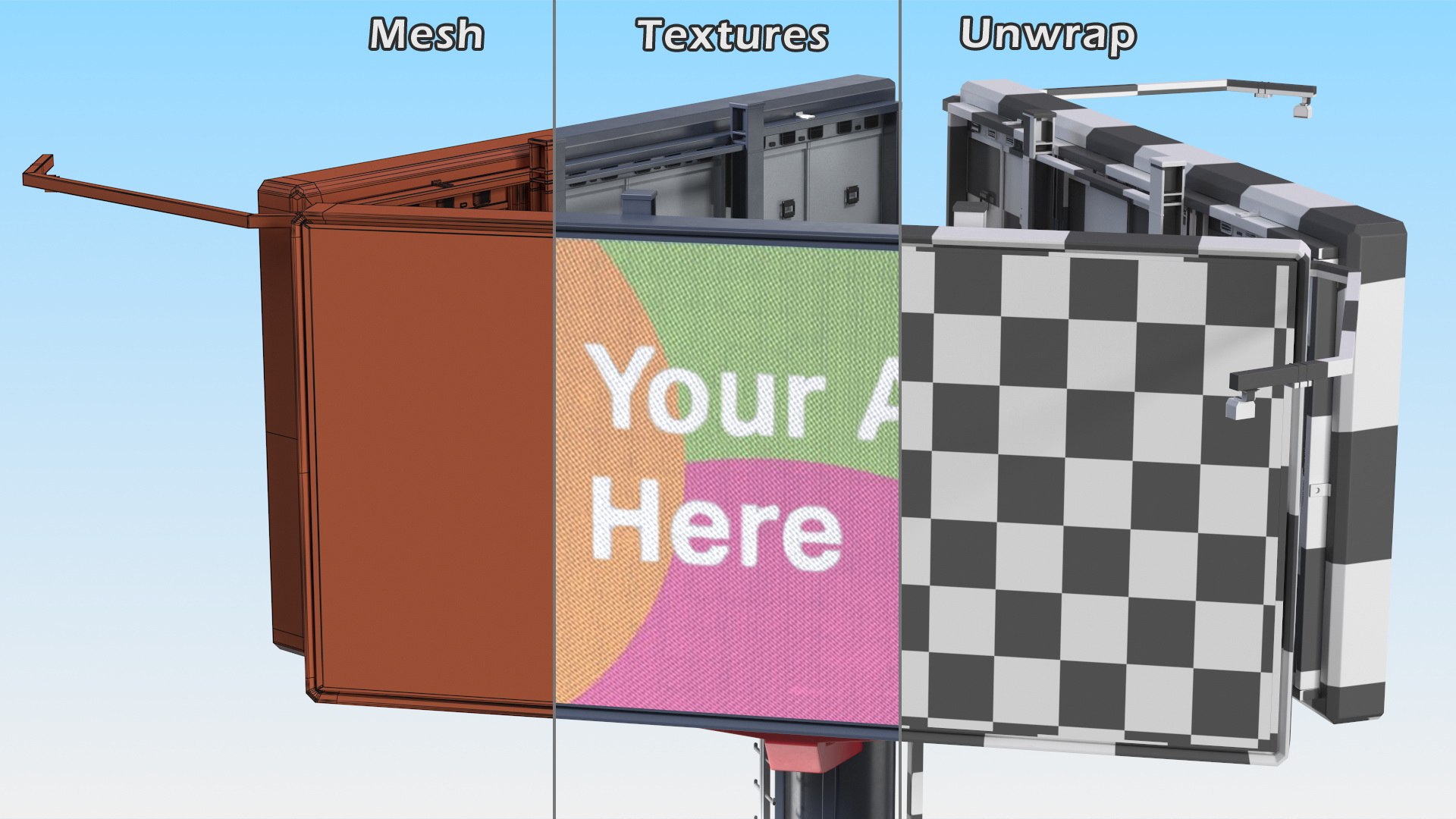 Three-Sided Digital Billboard 6x3 3D model https://p.turbosquid.com/ts-thumb/Ni/yjMlwo/3U/threesideddigitalbillboard6x3mb3dmodel016/jpg/1654781761/1920x1080/fit_q87/333d8887207697a79c6f3c3528ef31d7ee7dace3/threesideddigitalbillboard6x3mb3dmodel016.jpg