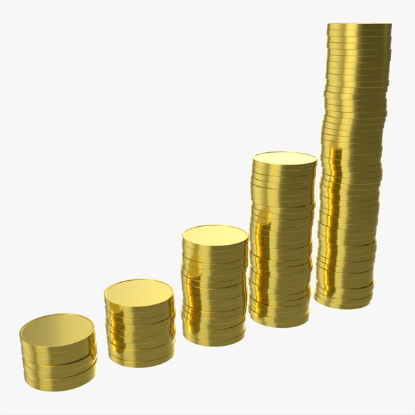 3D Money coin stack set model
