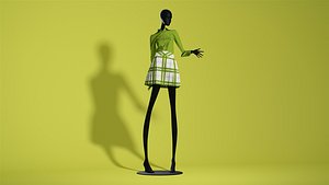 Coleen Corby 1960 skirt and shirt pose 10 3D model