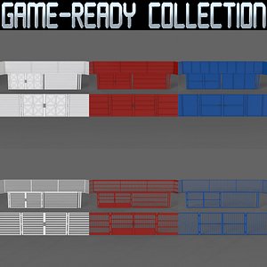 PBR Gate and Fence - Collection 3D model