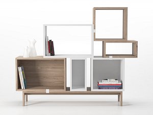 stacked podium storage 3D model